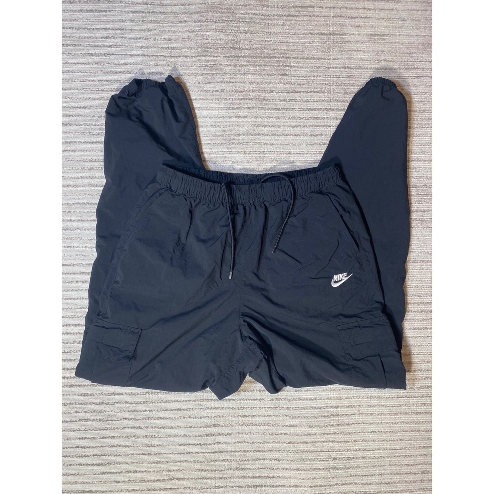 Nike Sportswear Essential Woven Cargo Pants Black Nylon Joggers Womens S